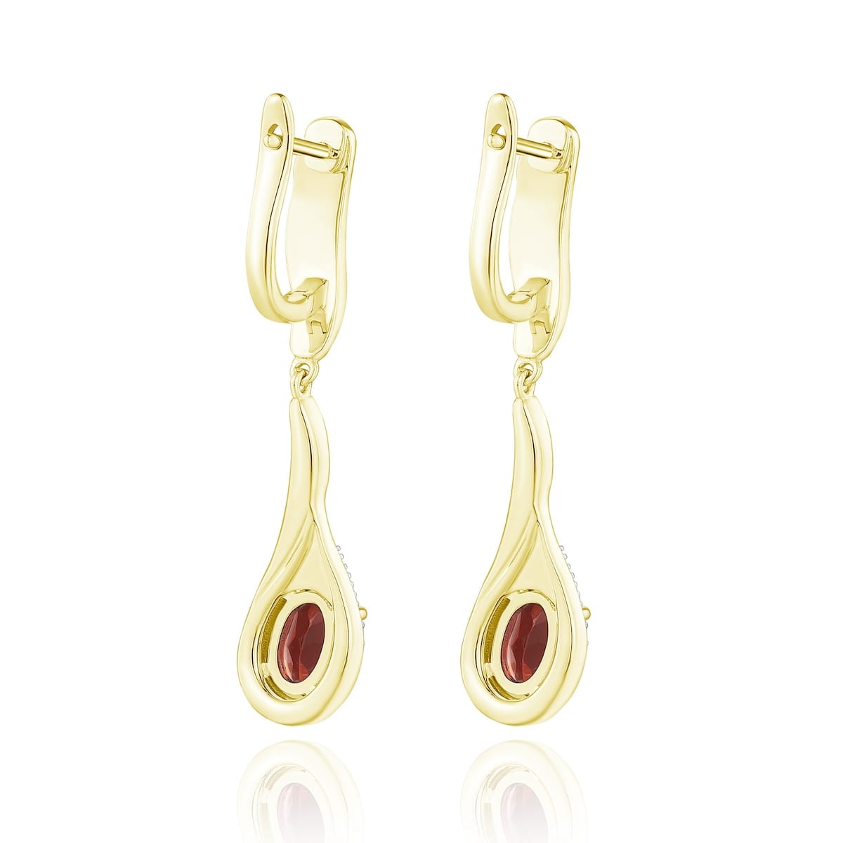 Garnet diamond earring with diamonds - 548 #4