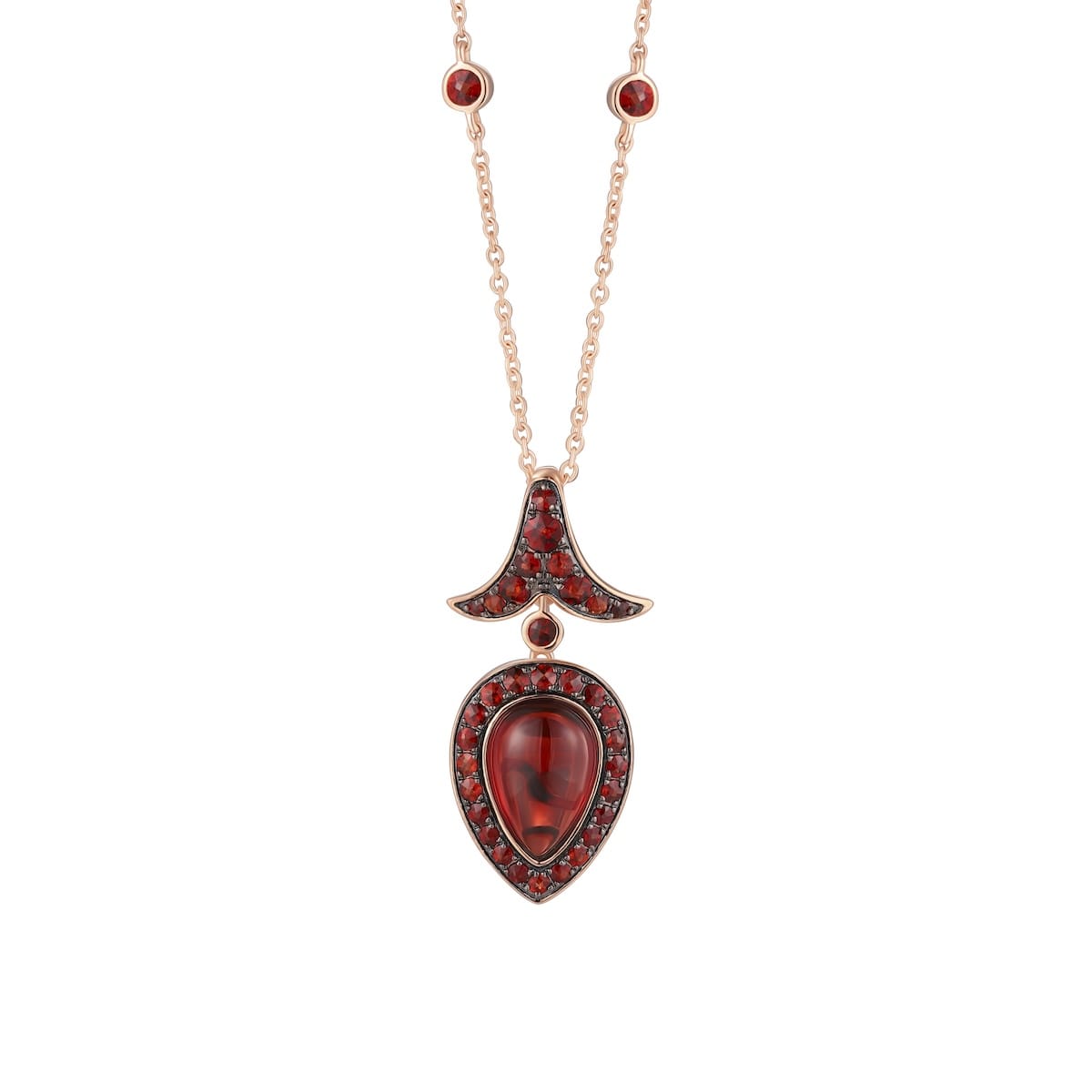 Garnet gold necklace  - 583 #2