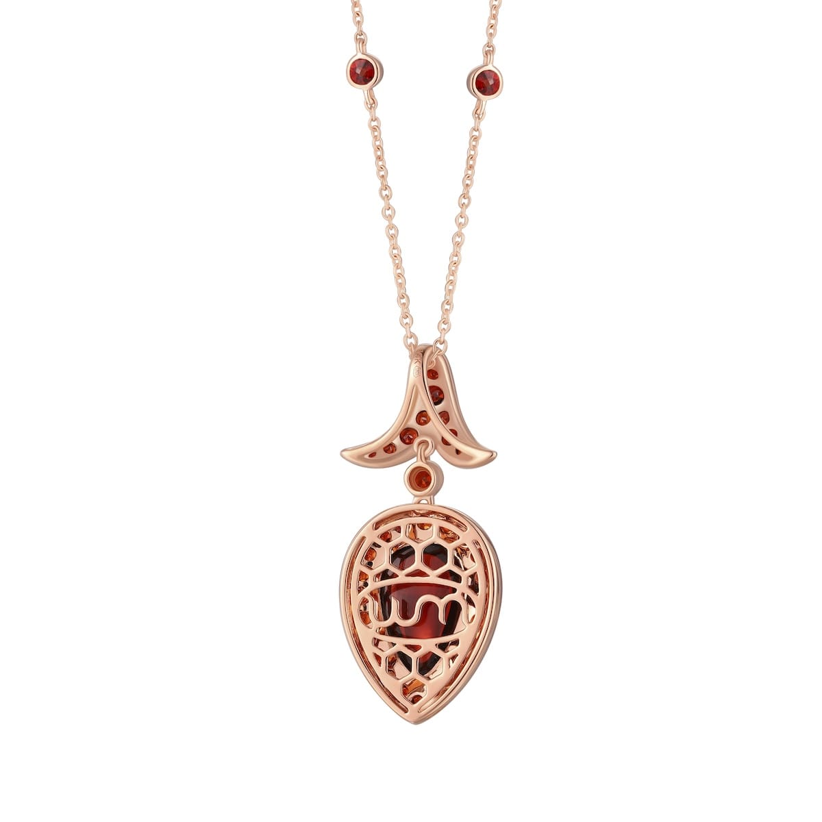 Garnet gold necklace  - 583 #3