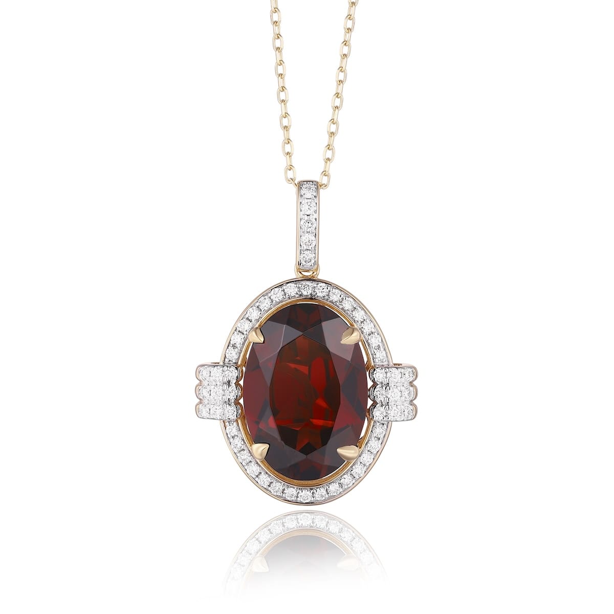 Garnet diamond pendant with diamonds - 556 #2