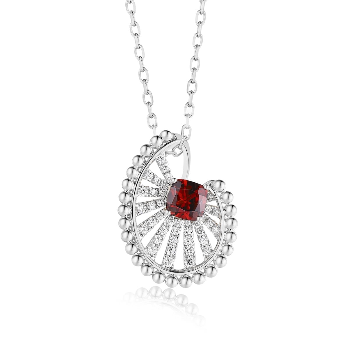 Šperky s granáty diamant přívěšek - 975 #2
