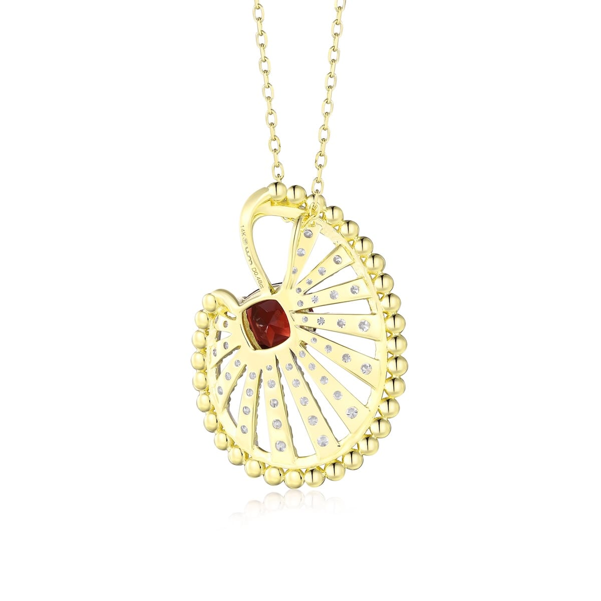 Garnet diamond pendant - 974 #3