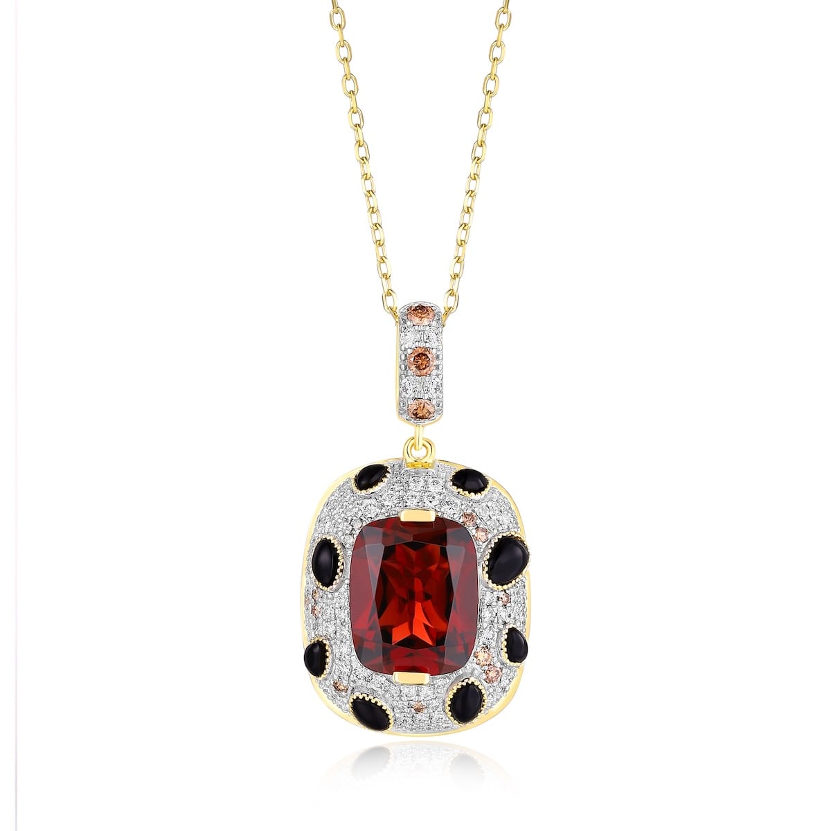 Šperky s granáty diamant přívěšek - 977