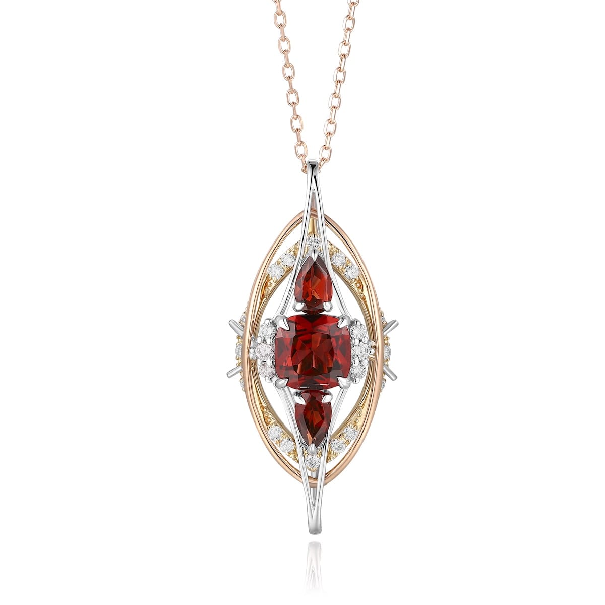 Garnet diamond pendant - 563