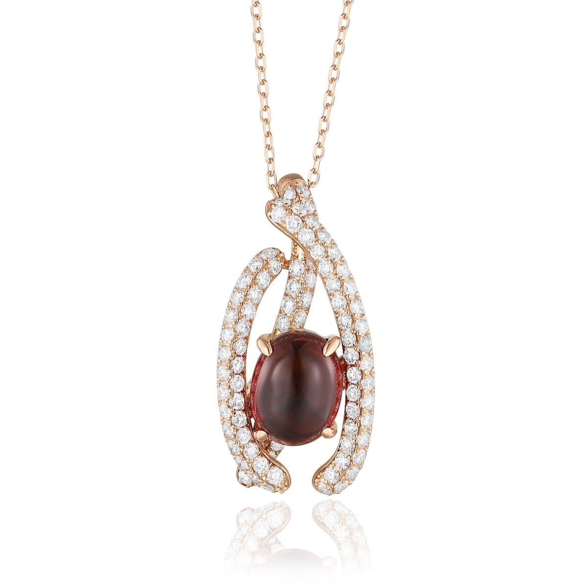 Garnet diamond pendant with diamonds - 555 #2