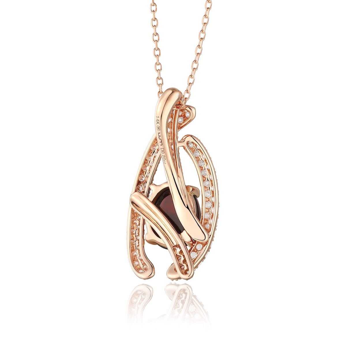 Garnet diamond pendant with diamonds - 555 #3