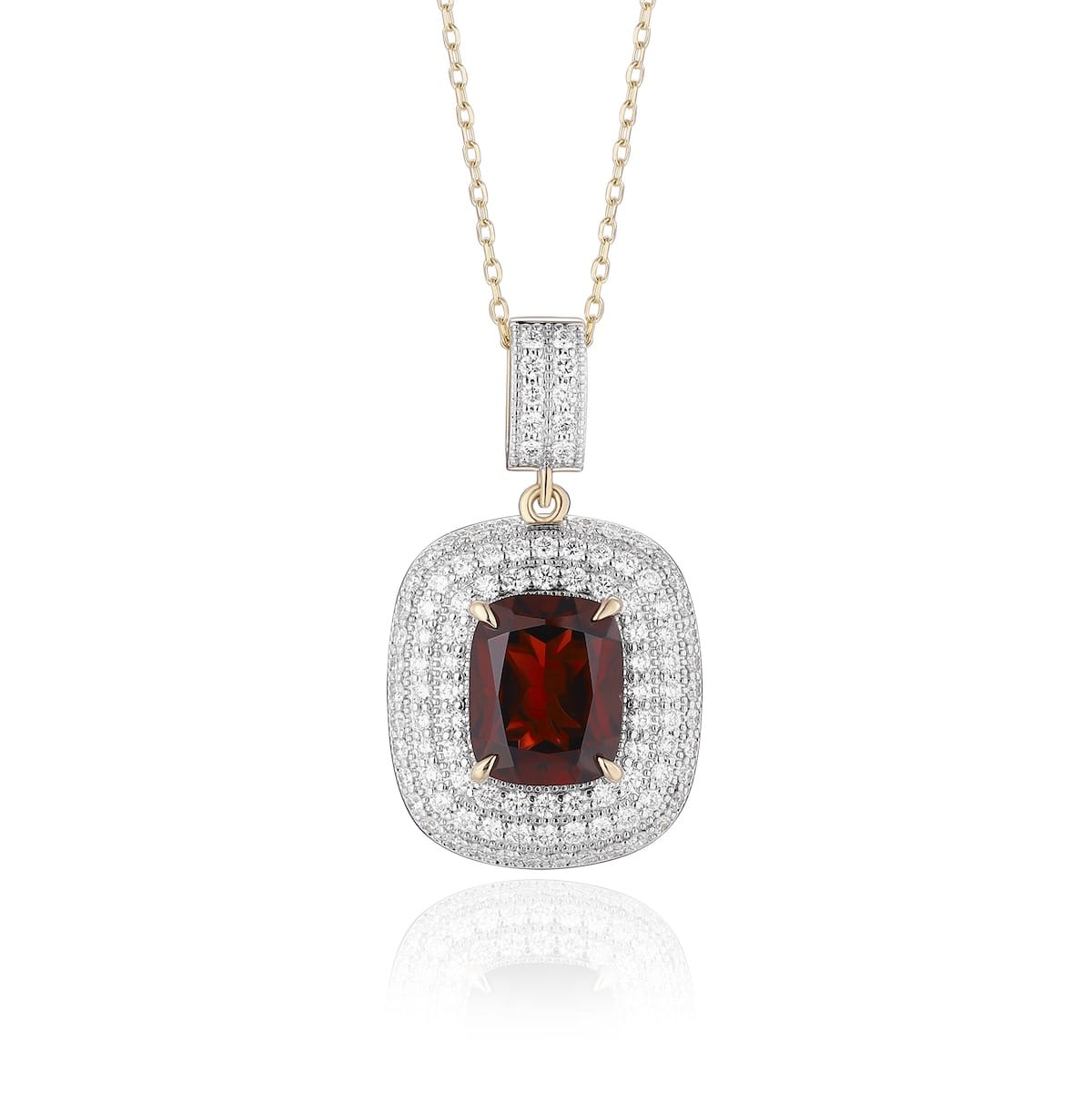 Garnet diamond pendant with diamonds - 558 #2