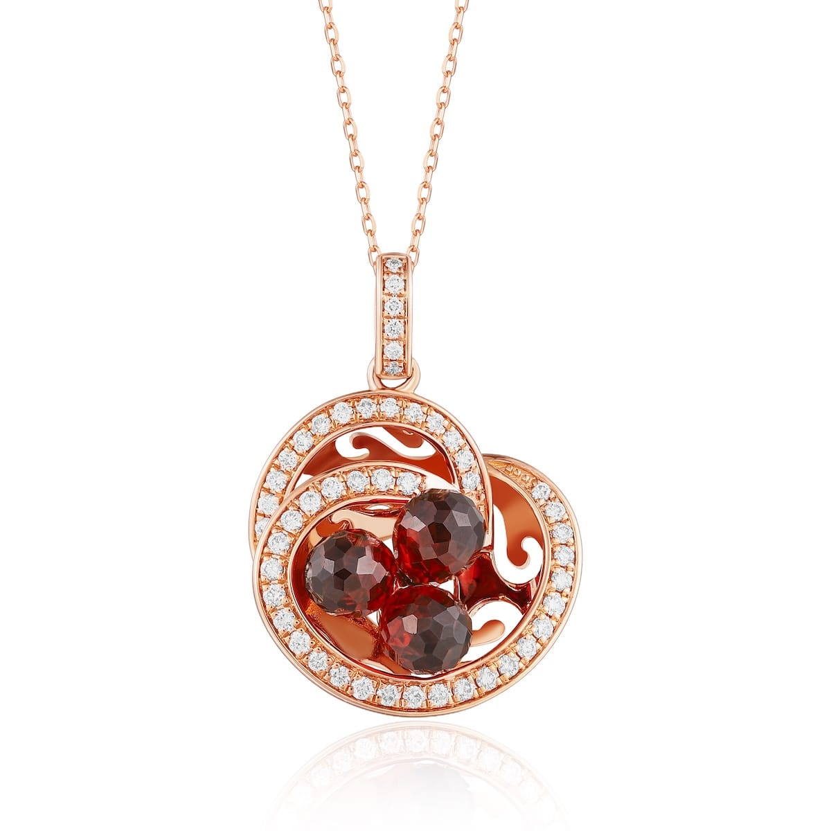 Garnet diamond pendant - 979