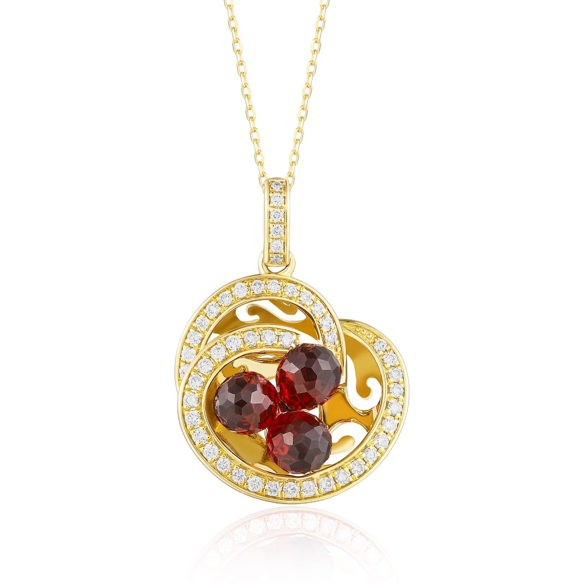 Garnet diamond pendant - 980
