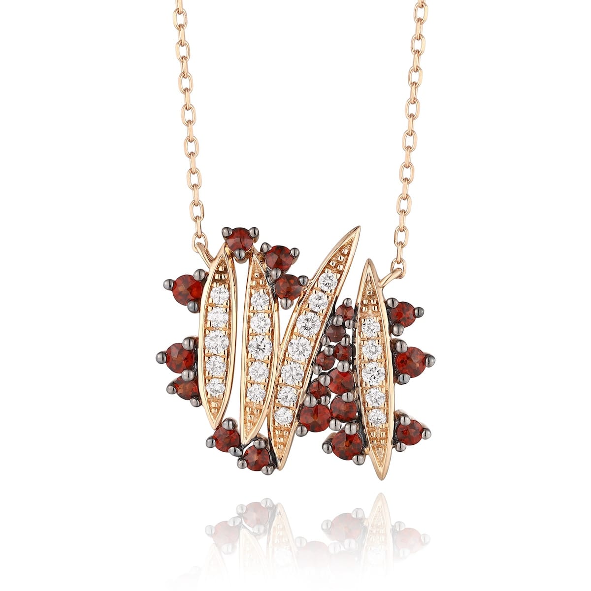 Garnet diamond necklace with diamonds - 552 #2