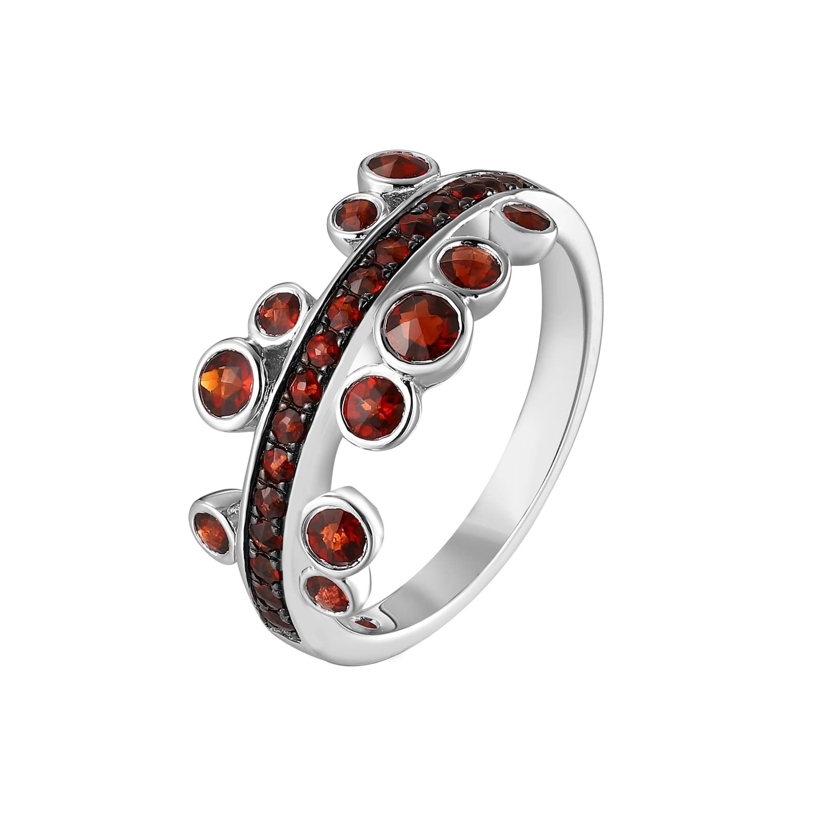 Garnet silver ring  - 432 #2