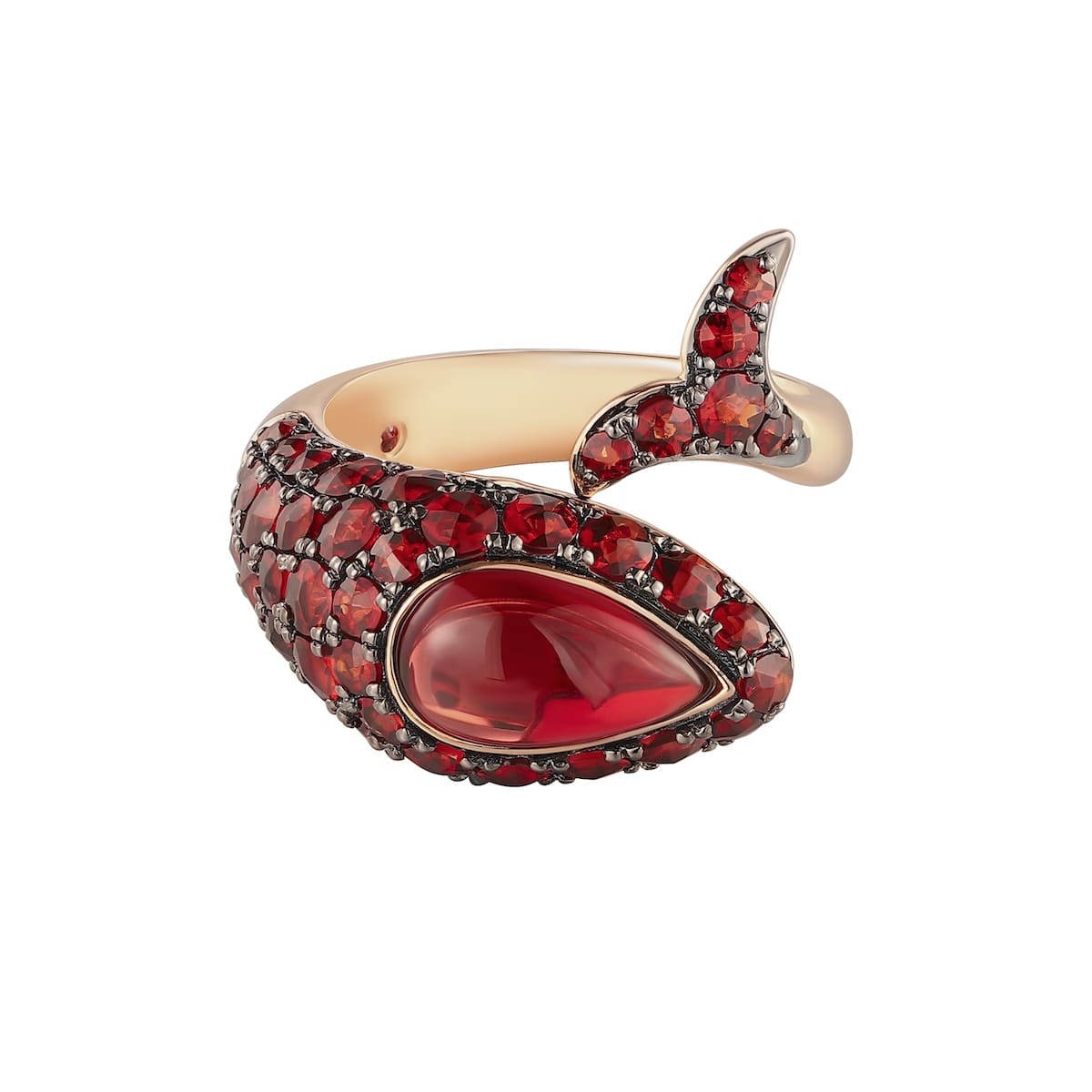 Garnet gold ring - 843 #3