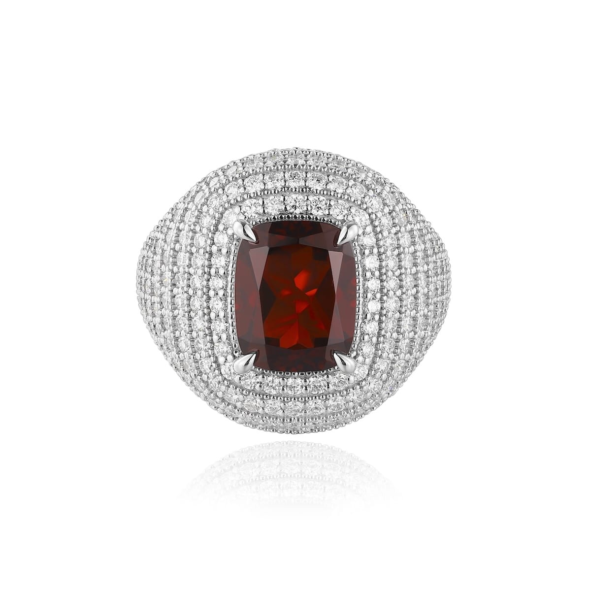 Garnet diamond ring with diamonds - 577