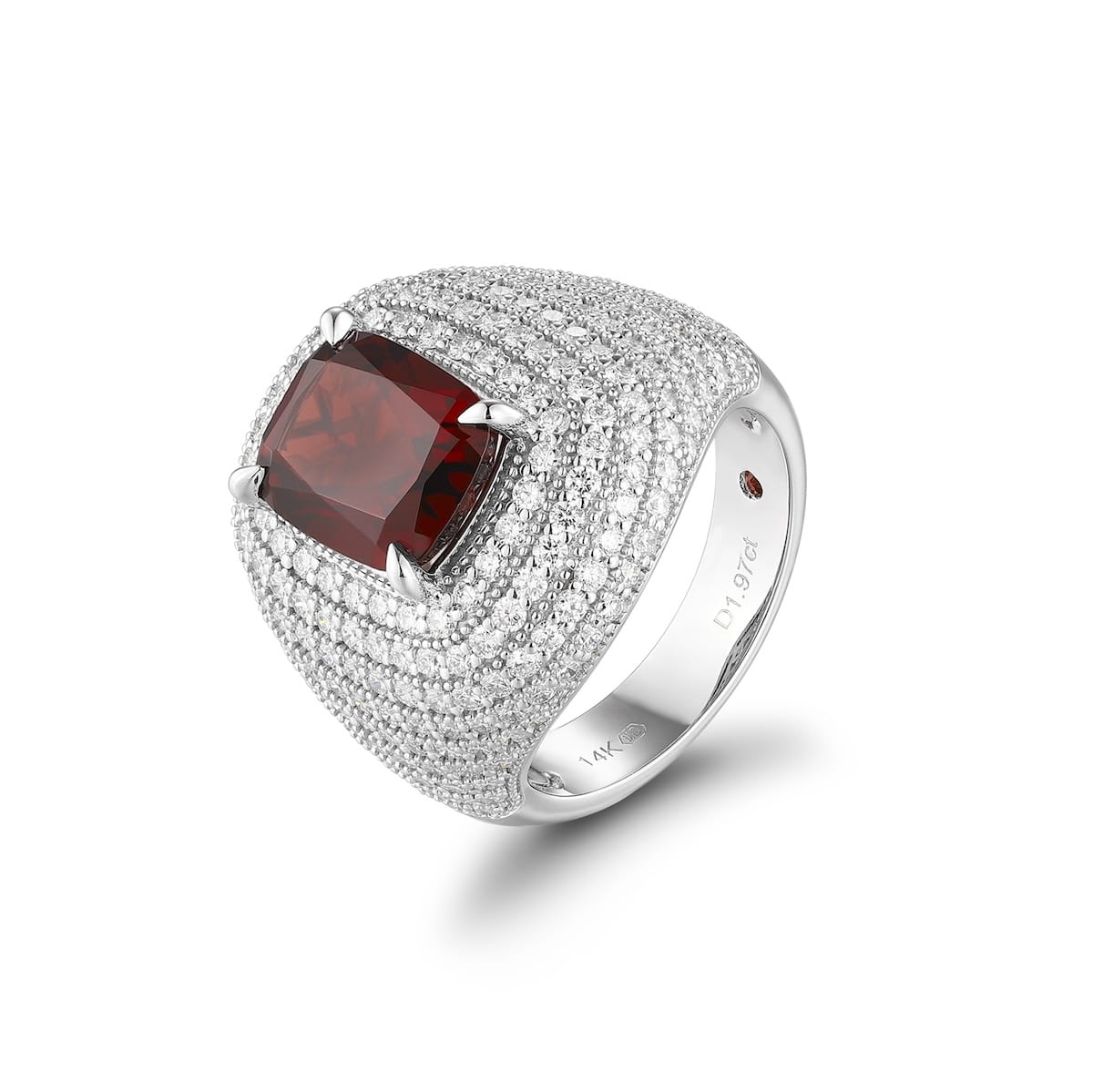 Garnet diamond ring with diamonds - 577 #3