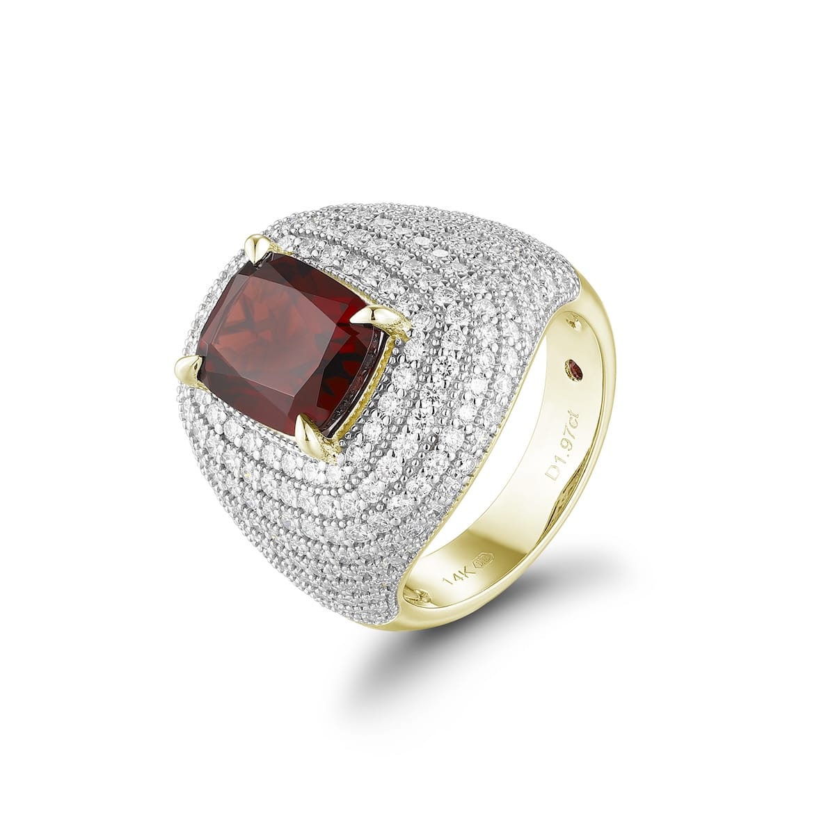 Garnet diamond ring with diamonds - 576 #3