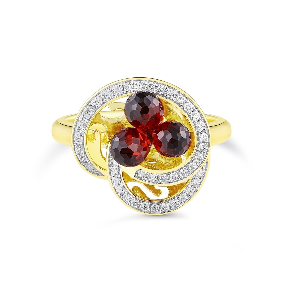 Šperky s granáty diamant prsten - 957