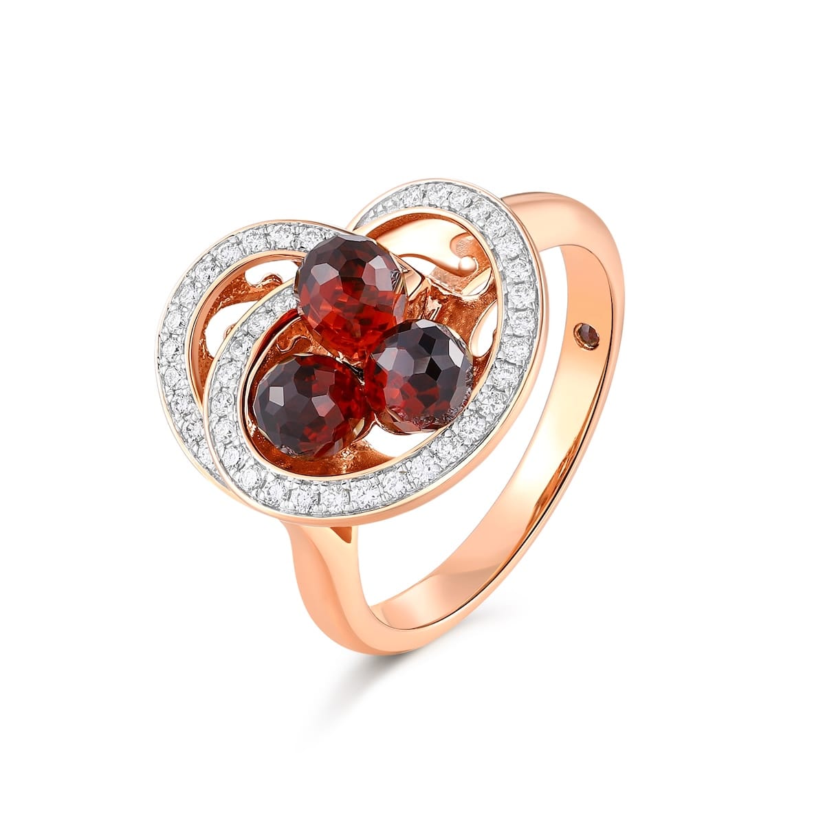 Garnet diamond ring - 955 #3