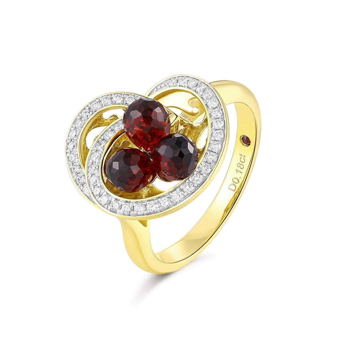 Šperky s granáty diamant prsten - 957 #3