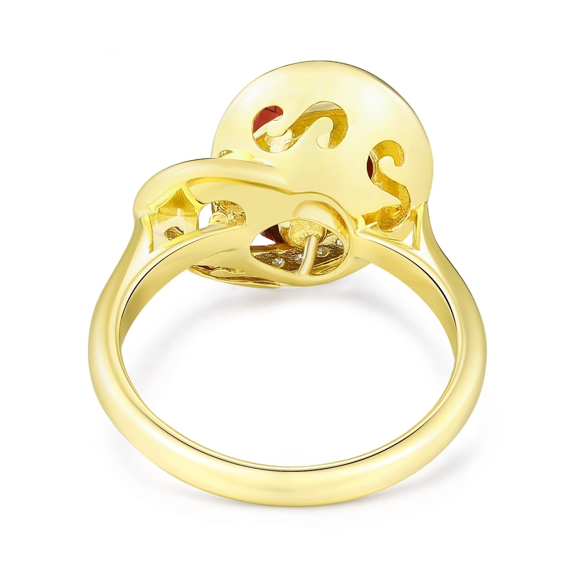 Šperky s granáty diamant prsten - 957 #4