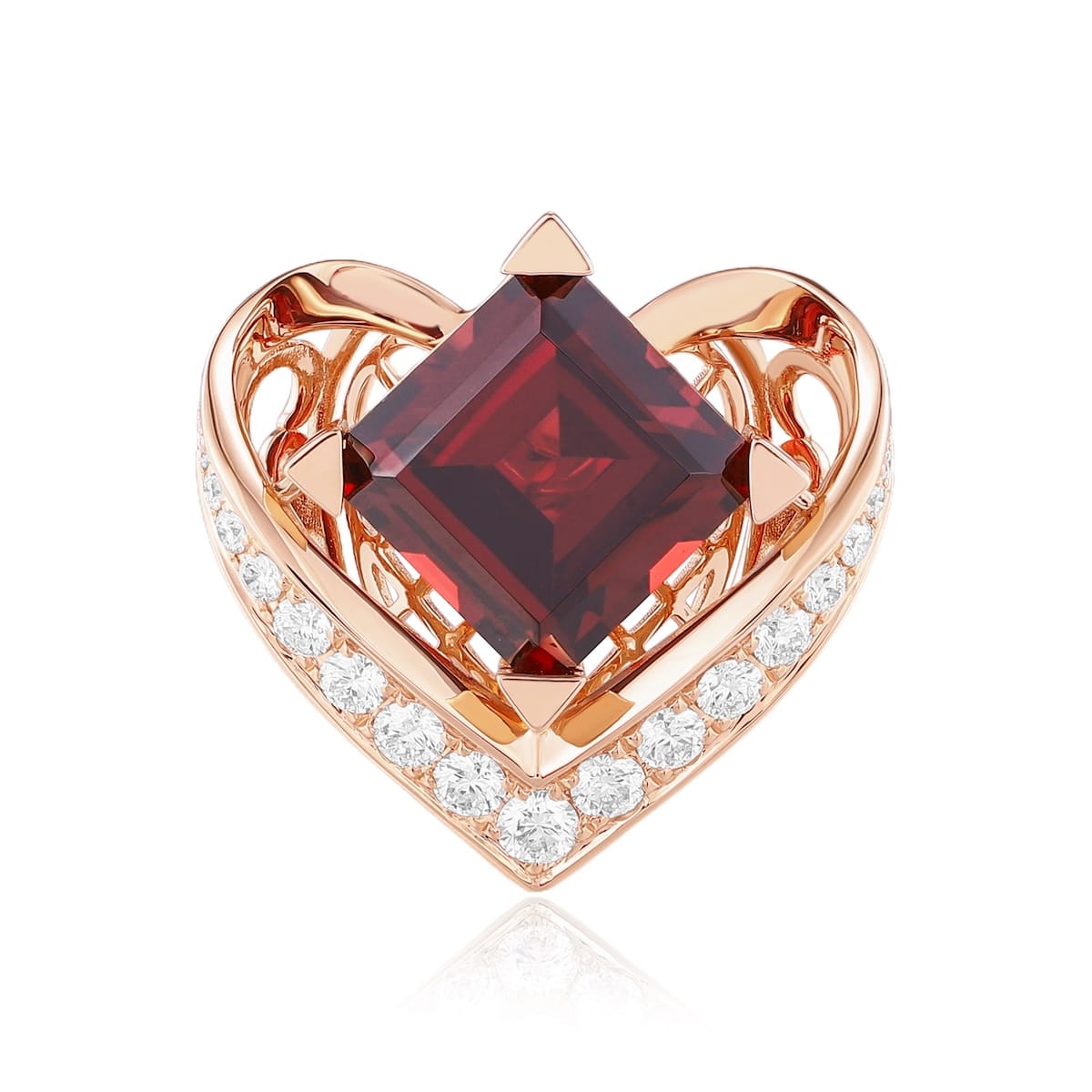 Šperky s granáty diamant prsten - 958