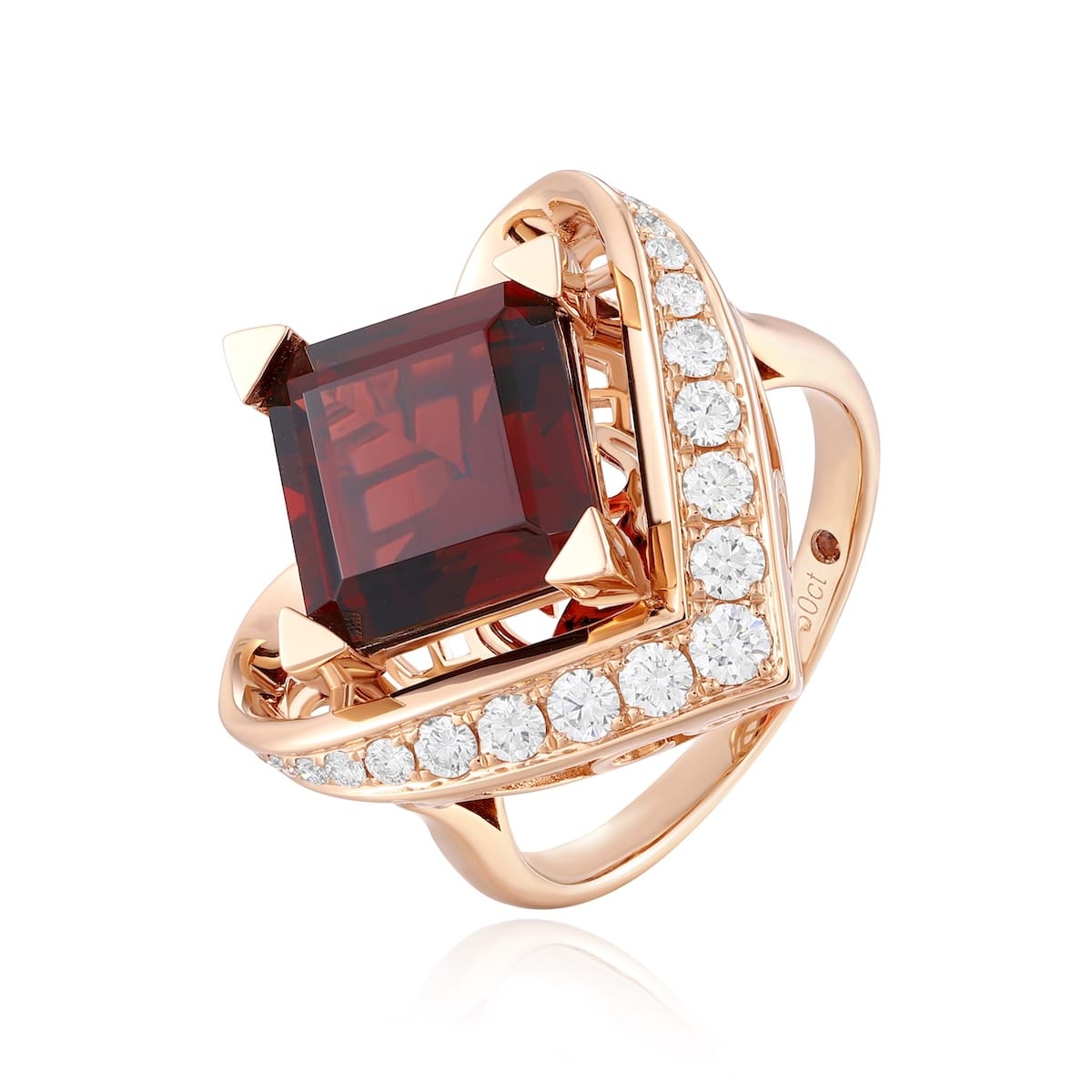 Šperky s granáty diamant prsten - 958 #3