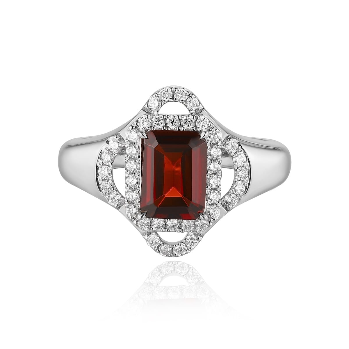 Garnet diamond ring with diamonds - 573 #2