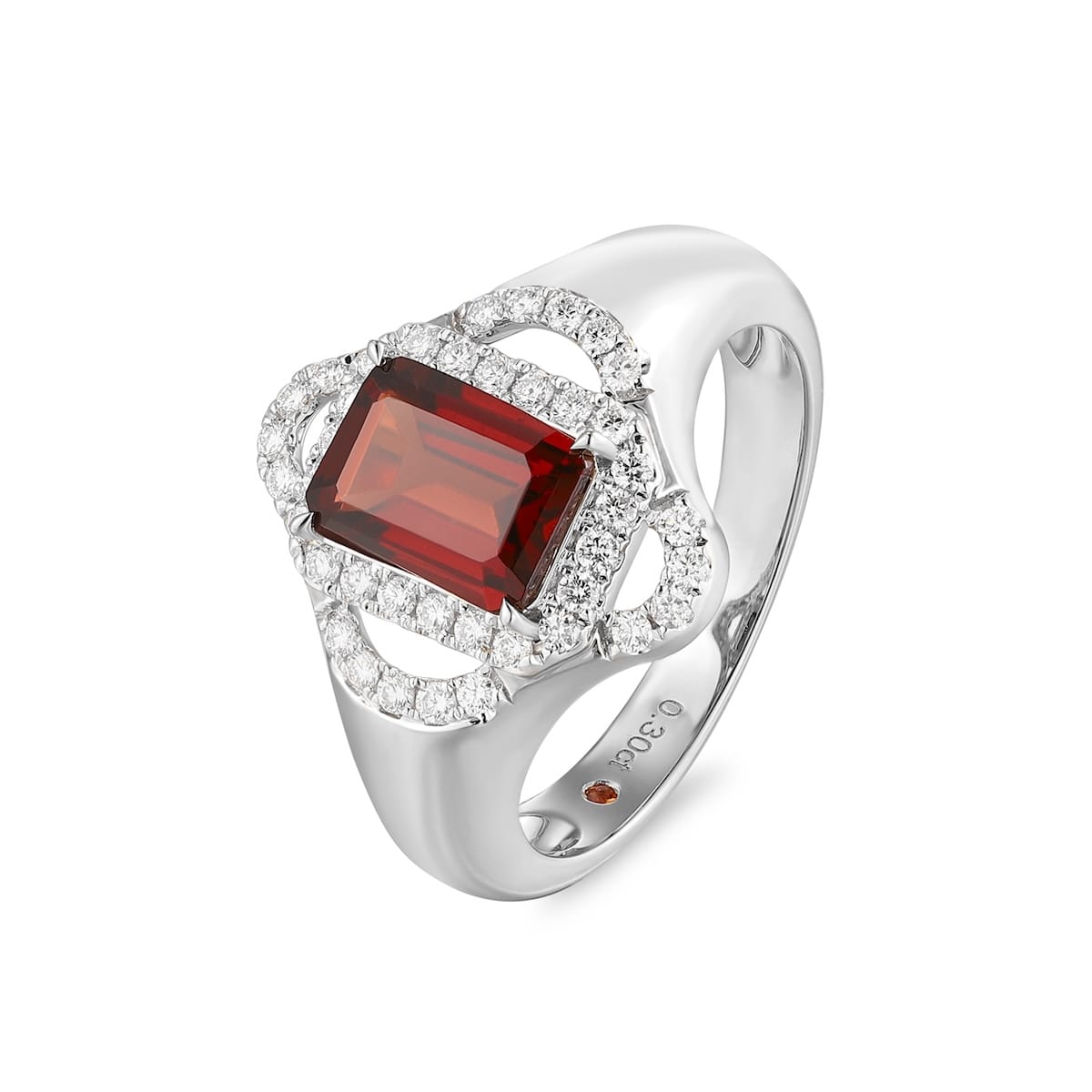 Garnet diamond ring with diamonds - 573 #3