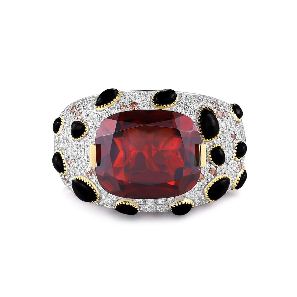 Šperky s granáty diamant prsten - 962 #2