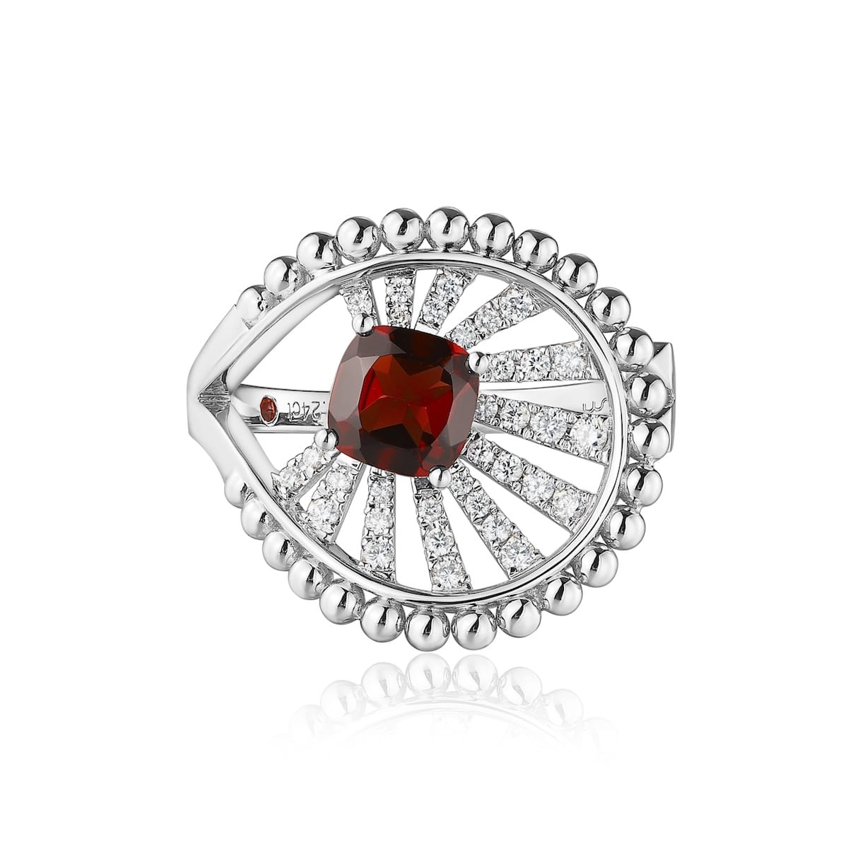Garnet diamond ring - 776