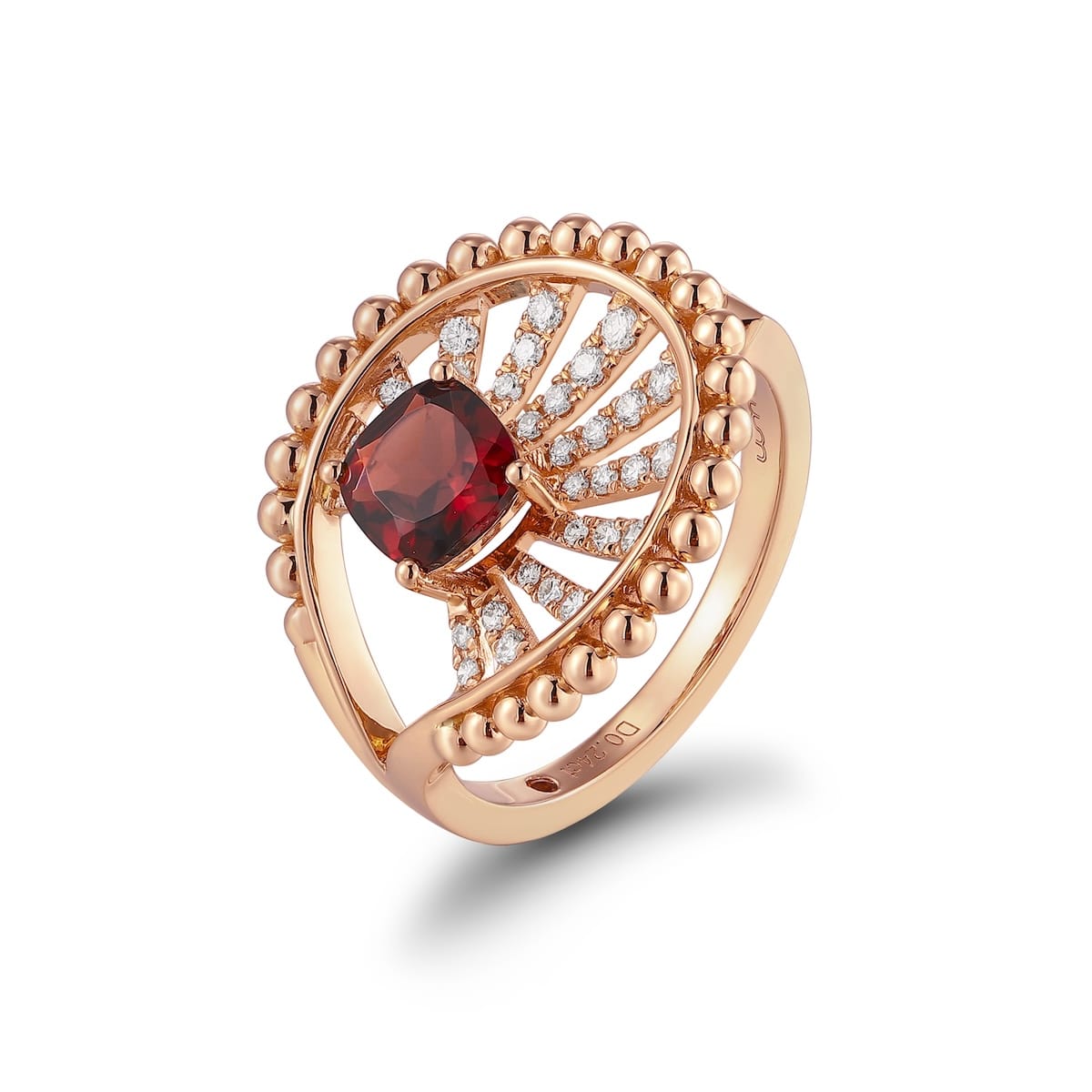 Garnet diamond ring with diamonds - 565 #3