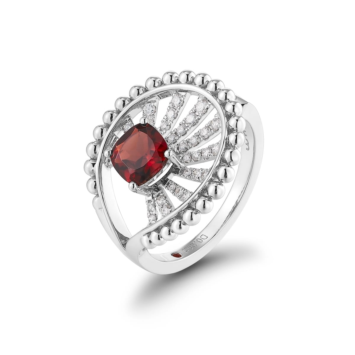 Garnet diamond ring - 776 #3