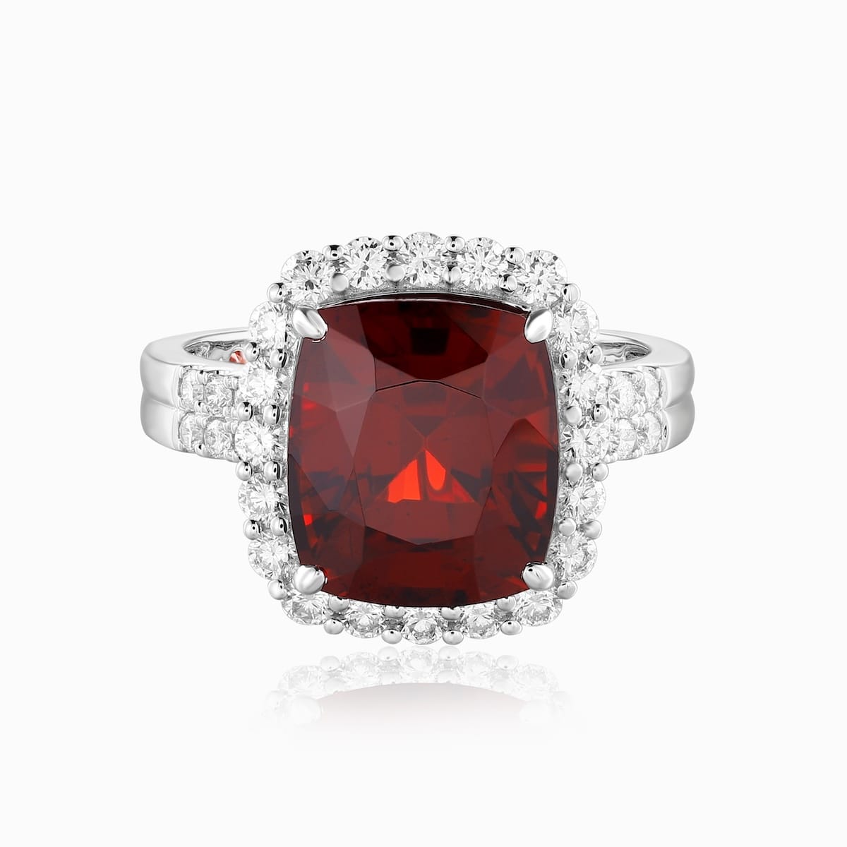 Šperky s granáty diamant prsten - 1025