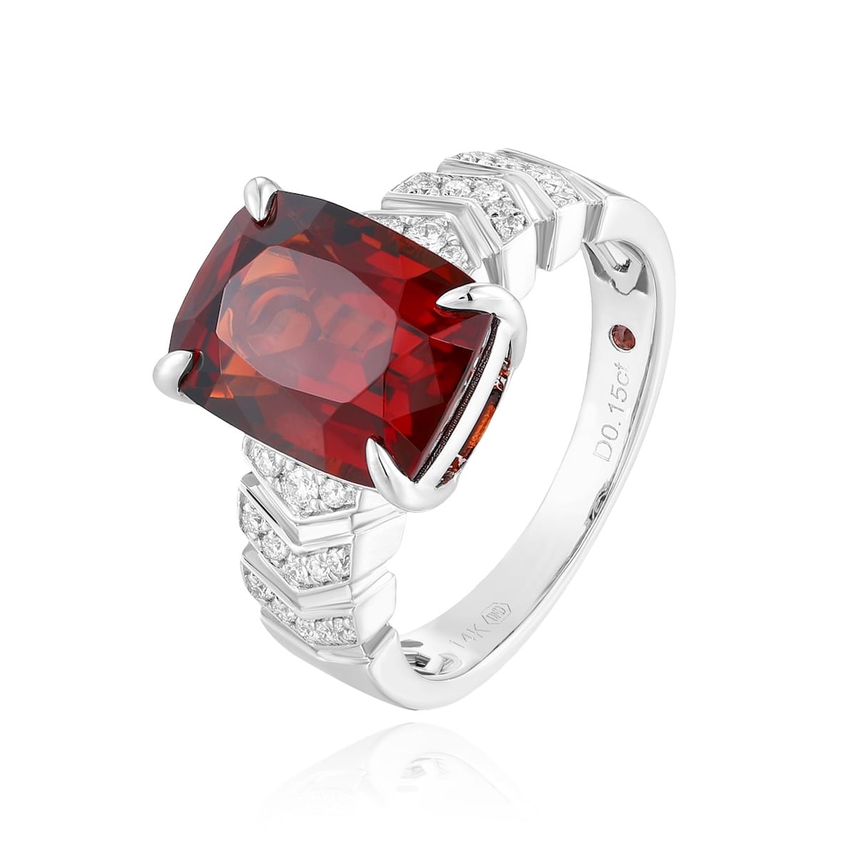 Šperky s granáty diamant prsten - 965 #3