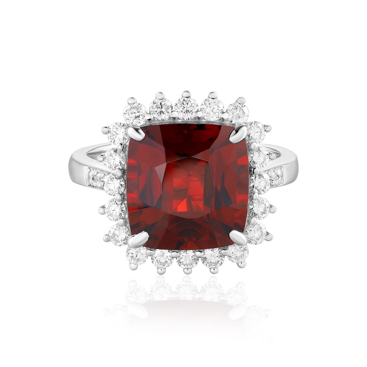 Garnet diamond ring - 968