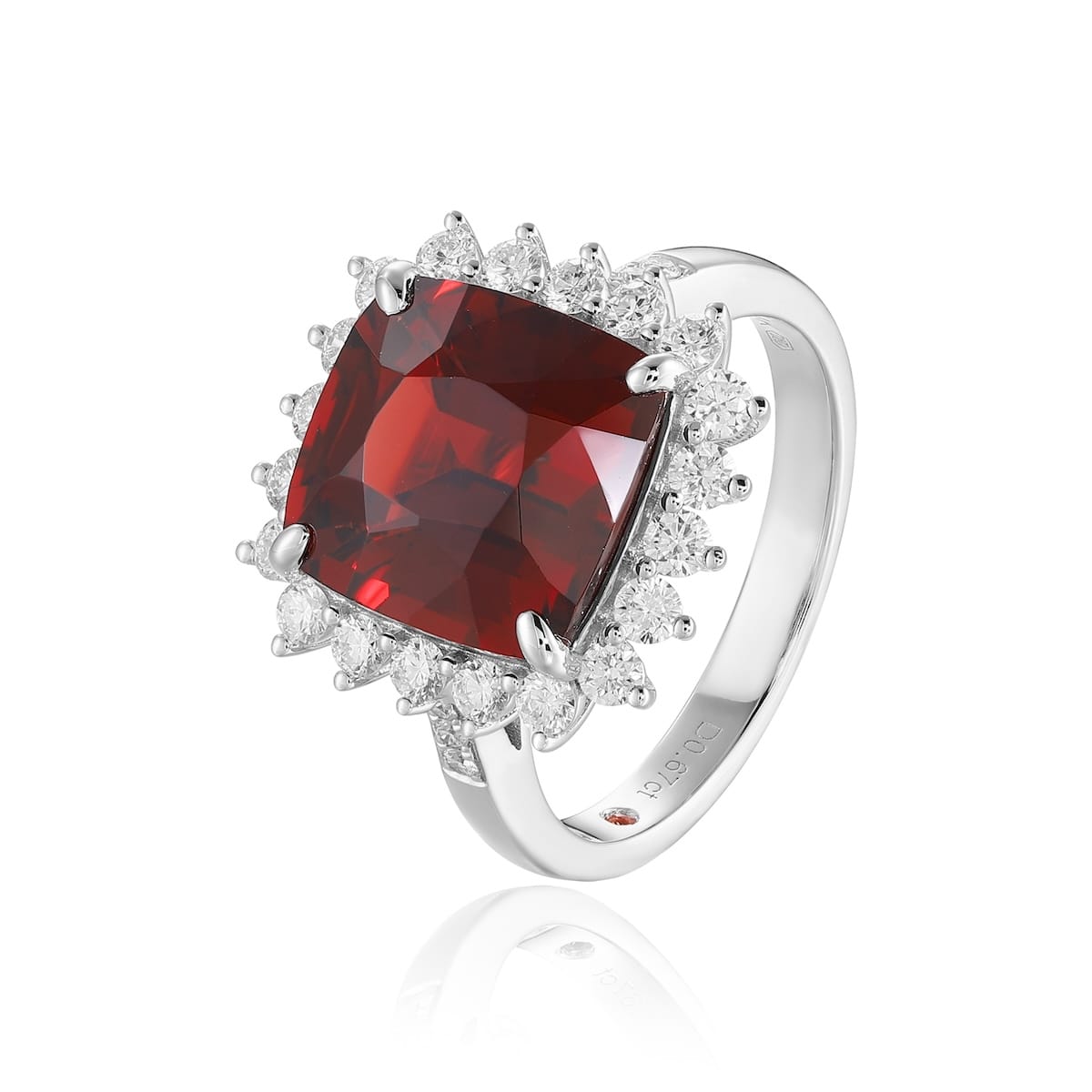 Garnet diamond ring - 968 #3