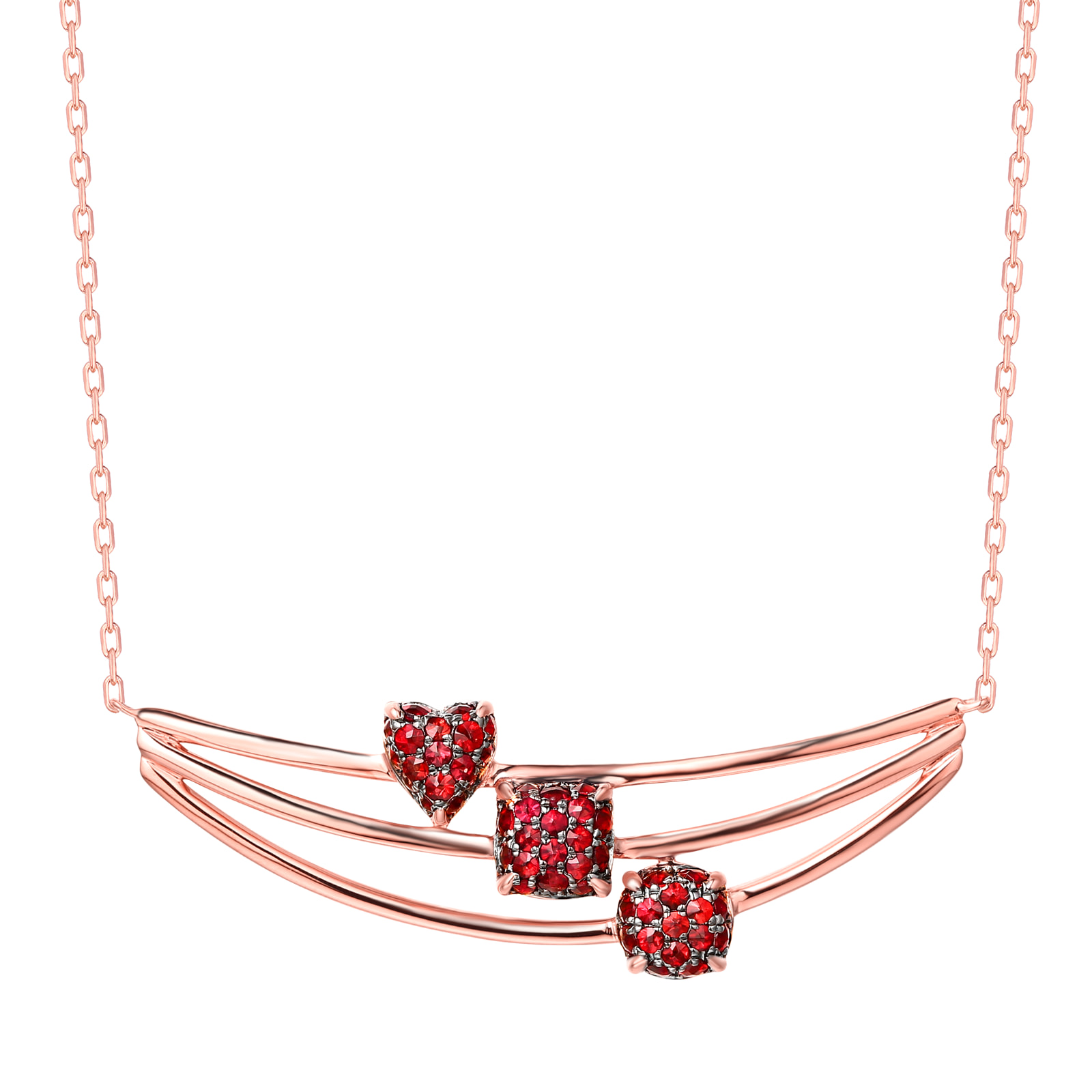 Garnet gold necklace - 998