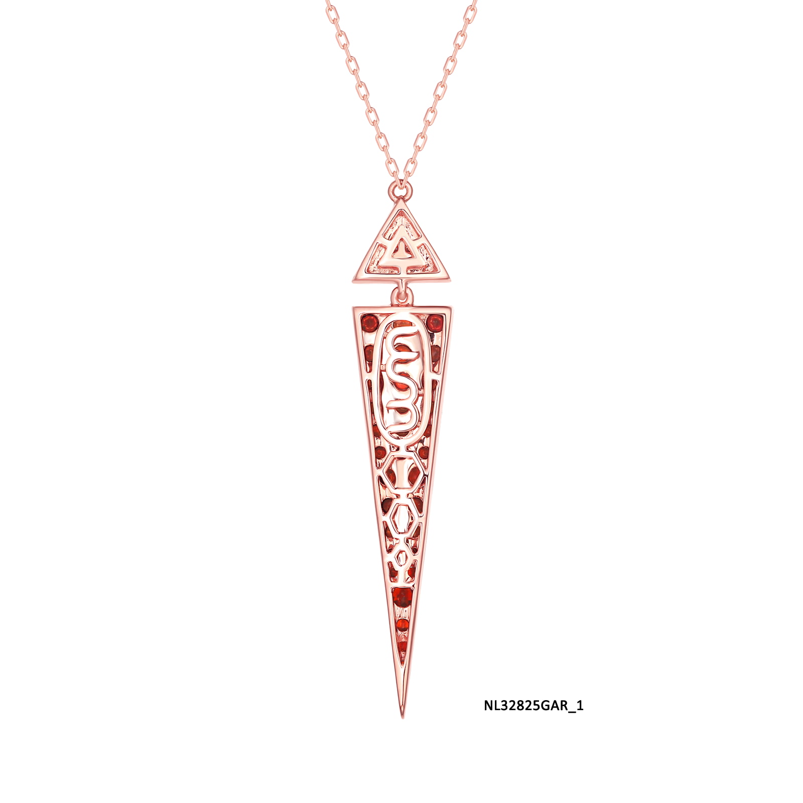 Garnet diamond necklace - 1003