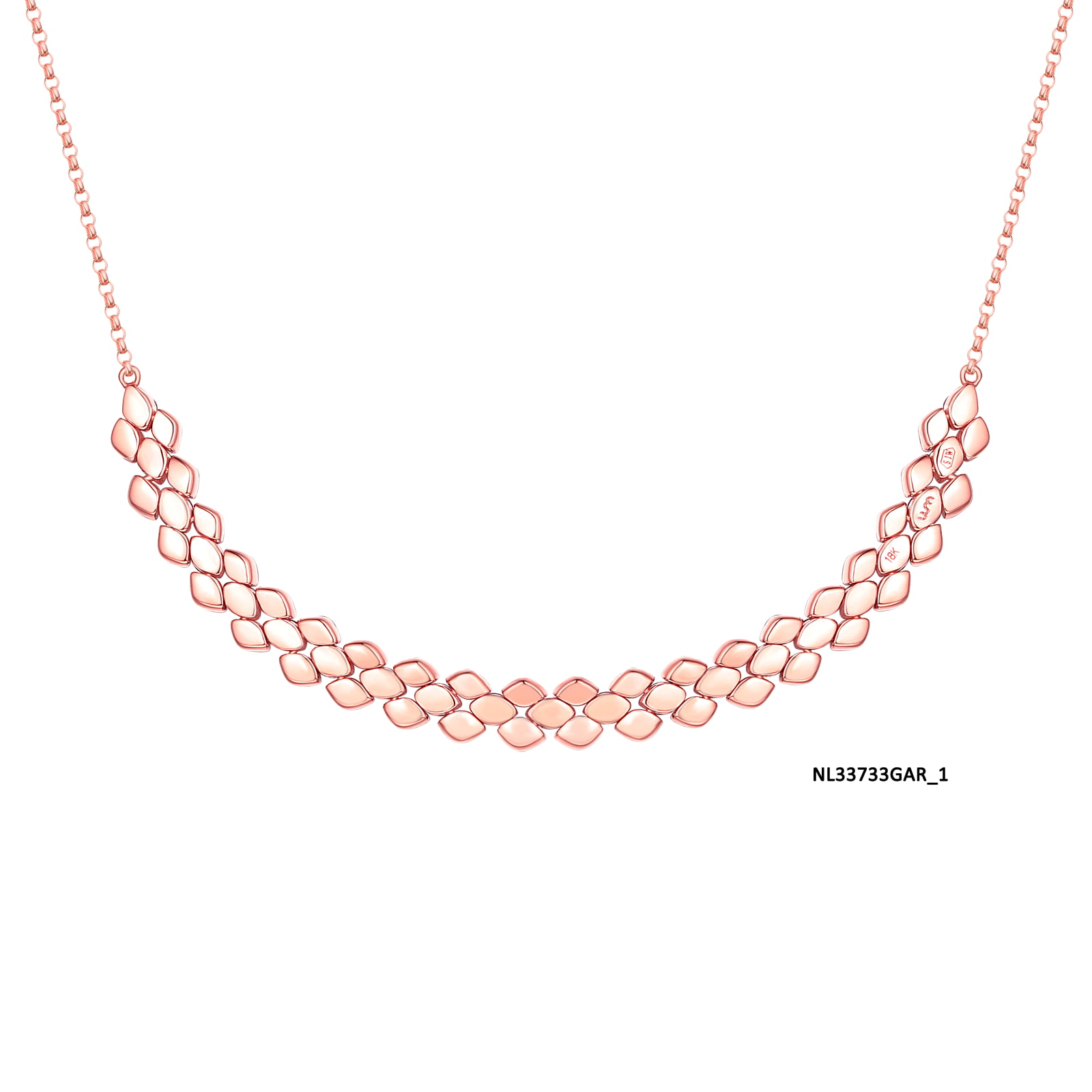 Garnet gold necklace - 995 #3
