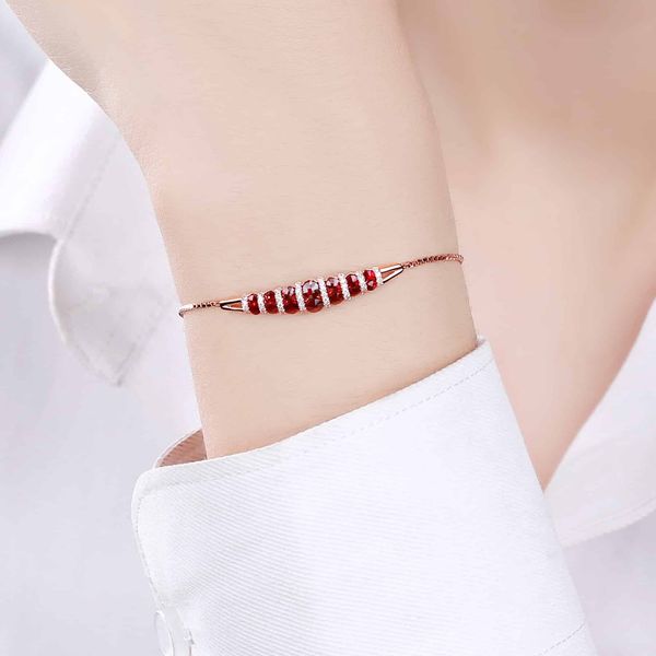 Garnet diamond bracelet - 157 #5