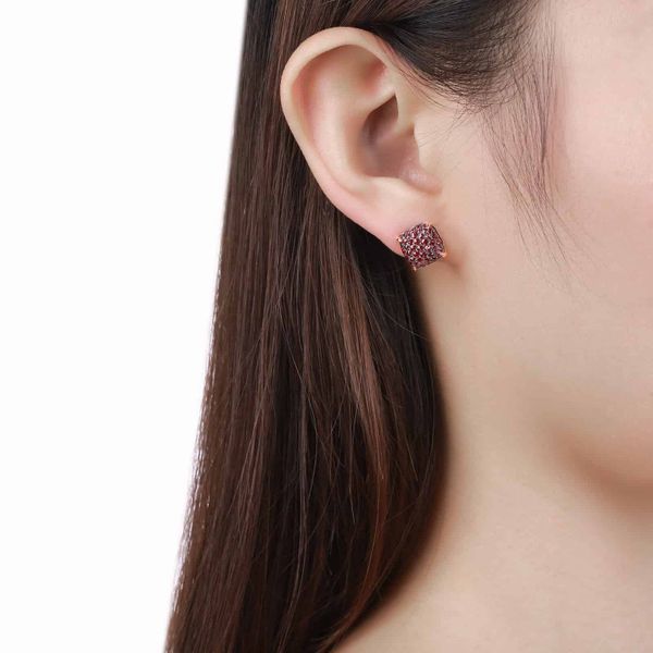 Šperky s granáty zlato náušnice - 180 #5