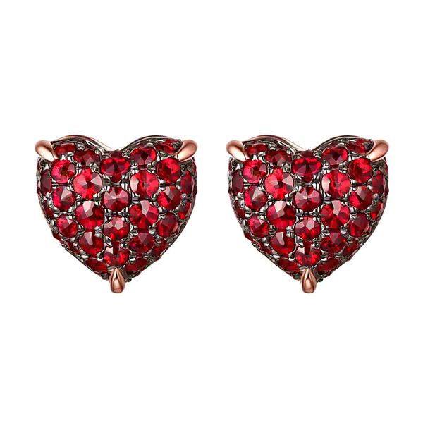 Garnet gold earring - 174 #2