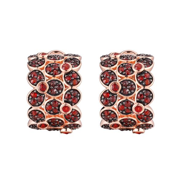 Garnet gold earring - 343 #3