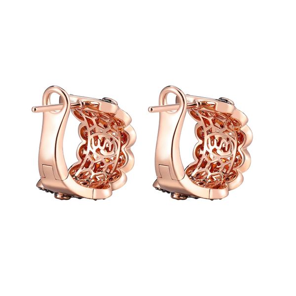 Garnet gold earring - 343 #4