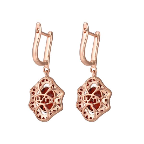 Garnet gold earring - 348 #3