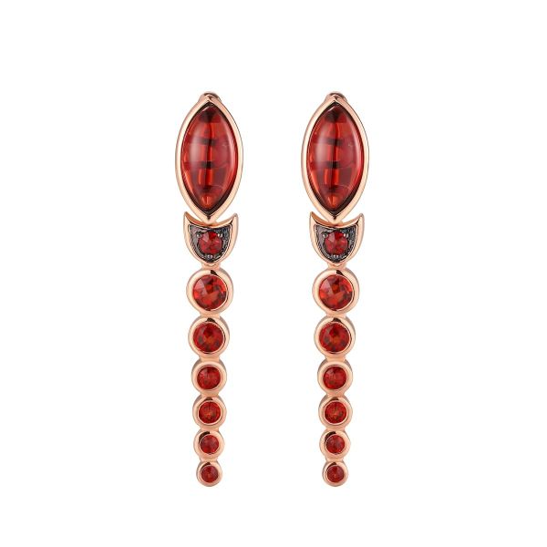 Šperky s granáty zlato náušnice - 581 #2