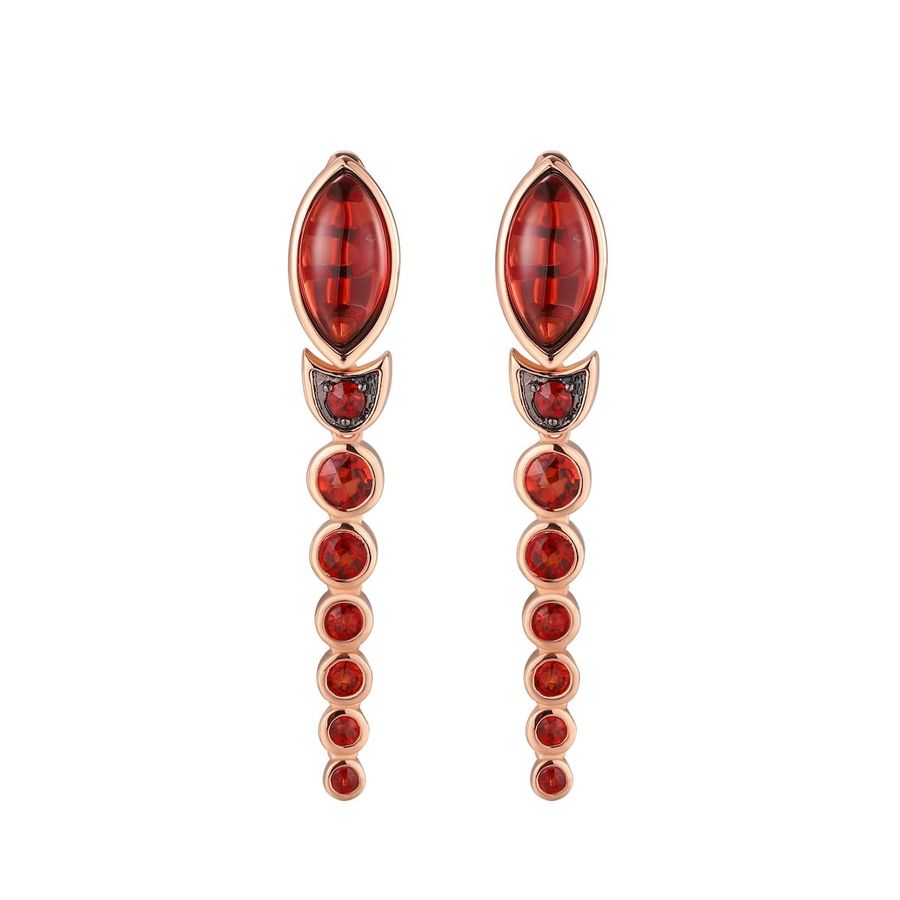 Šperky s granáty zlato náušnice - 581