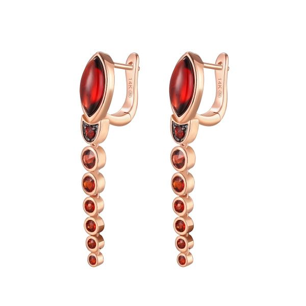 Šperky s granáty zlato náušnice - 581 #3