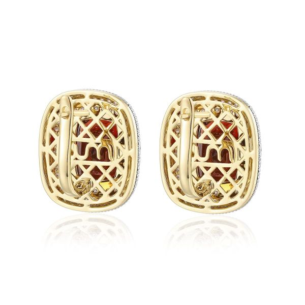 Šperky s granáty diamant náušnice - 544 #4