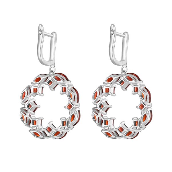 Šperky s granáty stříbro náušnice - 382 #4