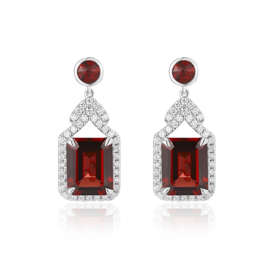 Garnet diamond earring - 547